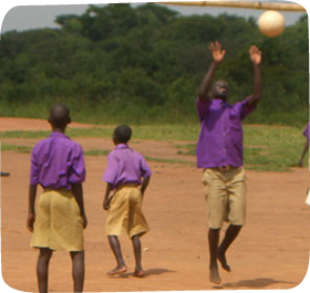 Children playing football